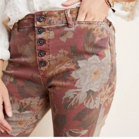 Anthropologie Floral Print Jeans - Picture 2 of 6